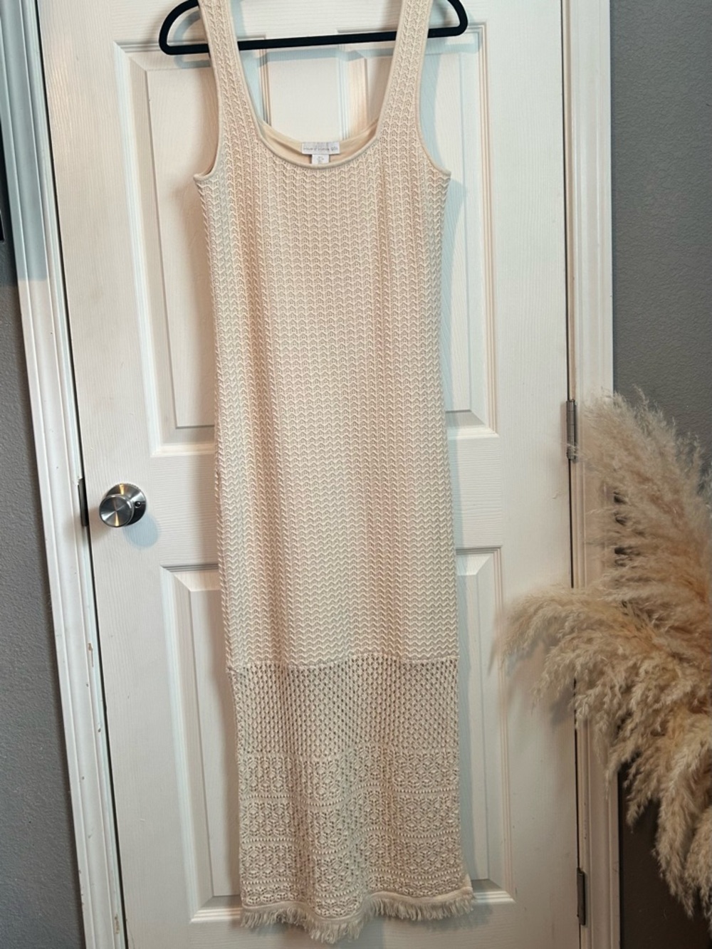 House of Harlow 1960 Cream Crochet Maxi Dress